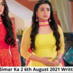 sasural simar ka 2 6th august 2021 written update